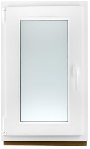 PLAMET. Finestra in PVC - finestra in plastica, finestra in plastica - protezione contro i furti con scasso - isolamento contro rumore, vento - colore bianco satinato - 500x800 cm - 4s-16ar-4i