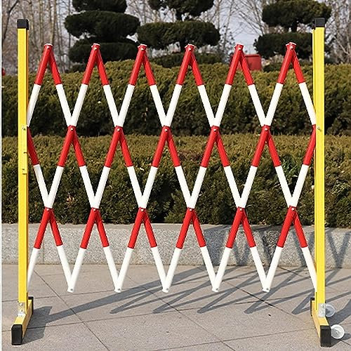 SdaryWare Industrial Metal Barrier - Road Garage Construction Driveway Fence Retractable Traffic Scissor Gate, Aluminum Garden Fence Pet Fence Gate Adjustable (H120CM+L700cm/22.9ft)