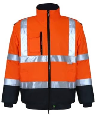 WUTIANBAO Reflektoren Kleidung Herren Herbst Und Winter Warme Reflektierende Weste Fabrikkleidung Arbeitsjacke Warnweste Fahrrad(L)