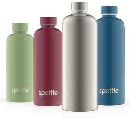 spottle Edelstahl Trinkflasche 1,5 Liter – Thermosflasche aus Metall, doppelwandig, vakuumisoliert, Kohlensäure geeignet, auslaufsicher, spülmaschinenfest