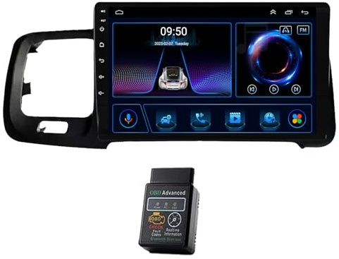 9Android 13 Carplay Car Stereo For Volvo S60 V60 2011-2020 Carplay GPS Navi DAB+Radio Stereo Bluetooth Headunit GPS Sat Nav Bluetooth Player Audio Video Player GPS Navigation DSP (4GB RAM+64GB ROM)