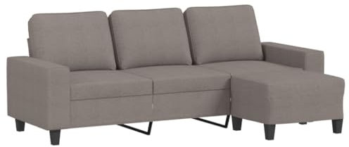 ULUYYUC Couch Sessel Lesesessel Küchensofa Moderne Sessel - 3-Sitzer-Sofa mit Hocker Taupe 180 cm Stoff für Schlafzimmer Jugendzimmer Küche Balkon