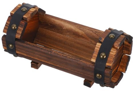 TOGEVAL Fioriera Legno Botte Per Uso Esterno Fioriera in Legno Per Balcone e Giardino Vaso Per Piante e Verdure Flusso D'aria Ottimale e Spazio Ampio