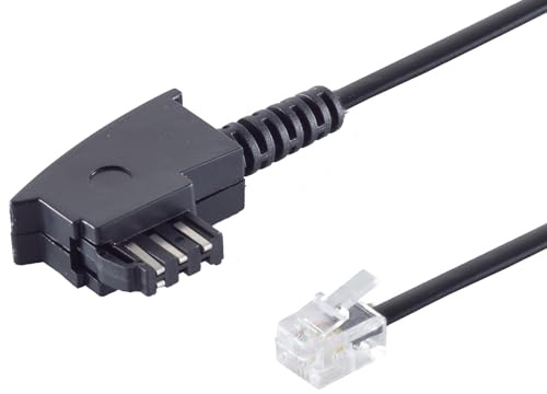 1aTTack.de 1x 1m - Cavo di collegamento telefonico RJ11 da spina TAE-F a spina Western 6/4 per telefoni di importazione