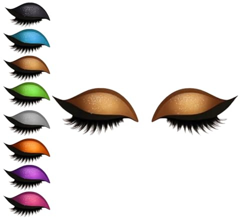 Lazy Eye Shadow Eyelash Patch, Lazy Eyeshadow Wimpernpatch, Glitzer-Lidschatten-Aufkleber Mit Wimpern, Einfach Aufzutragender Lidschatten Und Wimpern in Einem, Kein Kleber Nötig (Gold)