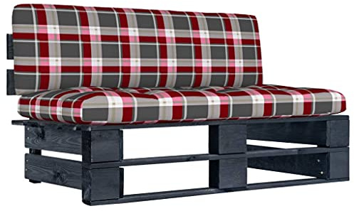 XINCXIN Garten-Mittelsofa, terassenmöbel außen Balkon Couch gartensessel korbsessel Outdoor Geeignet für Balconies patios Yard Garden aus Paletten Schwarz Kiefernholz Imprägniert