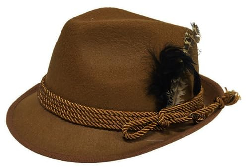 Trachtenhüte für Herren, Trachtenhut Herren Oktoberfest Hut Bayern Filzhut mit Feder und Kordel Bayerischer Trachten Hut Vintage Jagdhut Wanderhut Elegant Bayernhut für Volksfest Mottoparty Karneval