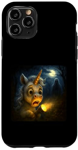 Unicorn Scary Horror Night Flashlight Halloween Ghost Case for iPhone 11 Pro