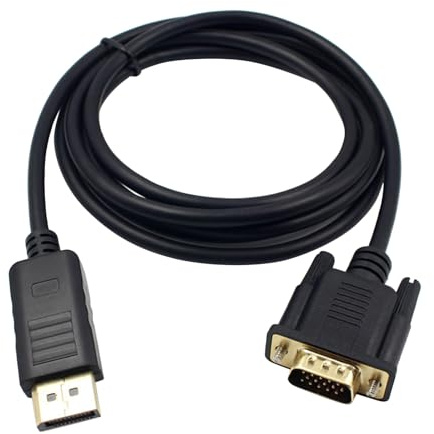 iplusmile Cable Adaptador Displayport Vga Conexión Vga para Monitor de Escritorio y Proyector Cable de Alta Definición con Diseño Compacto y Duradero Compatible con PC y Laptop