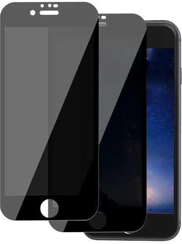 ICESPRING für Panzerglas für iPhone 6/6s/7/8/SE Blickschutz, 2 Stück Anti-Spy Panzerfolie für Apple iPhone SE Folie, 9H Härte Sichtschutzfolie für iPhone 8 Panzer Schutz Glas