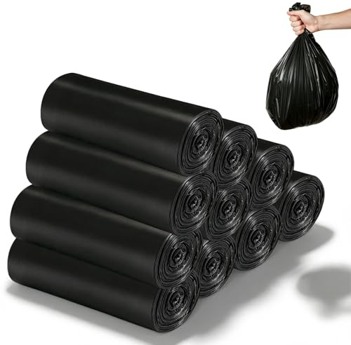 200 Stück Toilettenbeutel Schwarz Set, 50 * 60cm Müllbeutel, 15L Biologisch Abbaubare Toilettenbeutel, Reißfest & Dicht Abfallsäcke Mülltüte für Mobile, Wandern, Reisen, Toiletten