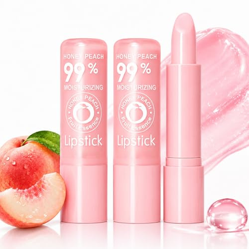 Magisk färgskiftande läppbalsam, 3-pack päronfärg läppstift, fuktgivande läppbalsam, temperaturfärglänsande läppstift, långvarig fuktgivande, vattenbeständig (3PCS Rosa)