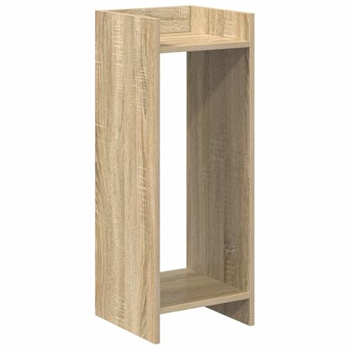 QJBSAVVA Soporte para plantas de roble Sonoma, 30 x 30 x 80 cm, de material de madera, moderna mesa de flores para interiores, columna para plantas, ahorra espacio, taburete para flores con 2 estantes