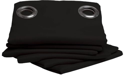 Moondream ThermActiv® Thermovorhang Winter+Sommer 2in1 | Isolierung Kälte+Hitze | Verdunkelung | Patentierte Technologie | EU Herstellung | Ösen | Schwarz MC710 | 140B x 260H cm