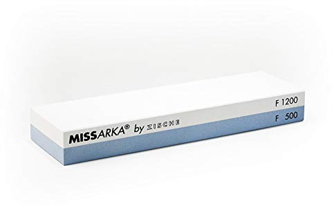 Zische Missarka Blue - Messerschärfer - Messerschleifer- Schleifstein aus Edel-Korund - 200x60x25 mm - 2 Körnungen FEPA 500/1200