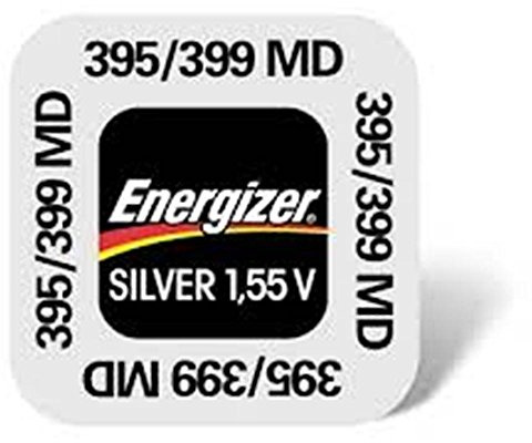ENERGIZER 395-399 SR927SW/SR927W Lot de 10 piles boutons sans mercure à l'oxyde d'argent pour montre