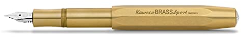 Kaweco BRASS SPORT Füllhalter I Premium Messing Füllfederhalter für Tintenpatronen mit hochwertiger Stahlfeder I Luxus Füller 13 cm I Federbreite: EF (Extra Fein)
