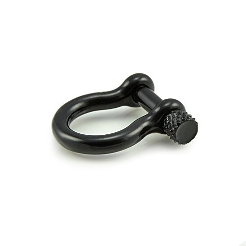 Ganzoo 10er Set Omega Schäkel Stahl 25mm x 22mm, schwarz Größe S, Stabiler Drehverschluss, passend für Kordel und Band, für Paracord Armbänder, Halsbänder, Gurte, Gürtel, Basteln und Reparatur