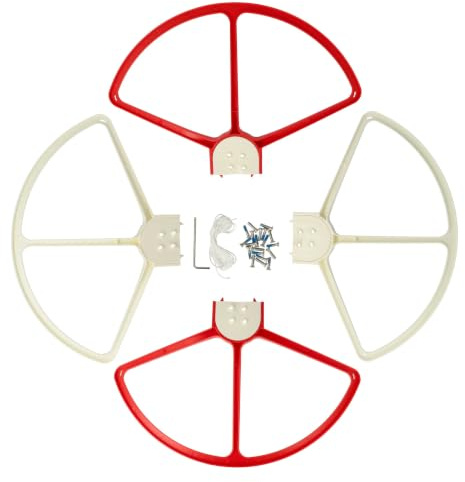 vhbw 4x Propellerschutz kompatibel mit DJI Phantom 2 Vision + plus | FC40, 3 Professional, 3 Advanced, 2 Vision, 2 Drohne Rot Weiß