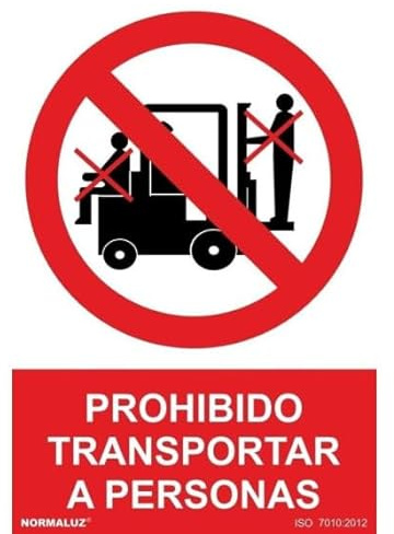 Normaluz RD41930 - Señal Prohibido Transportar A Personas Aluminio 0,5 mm 30x40 cm con CTE, RIPCI