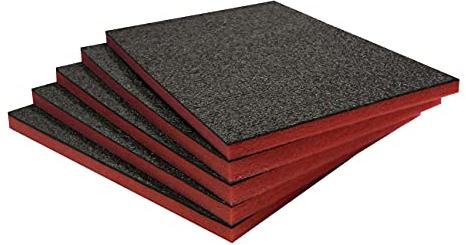 Shadow Foam Multi-Packs - Lot de 5 : 600mm x 420mm x 30mm | Mousse à découper et à peler pour les boîtes à outils, coffres à outils, flight cases et rangement d'outils