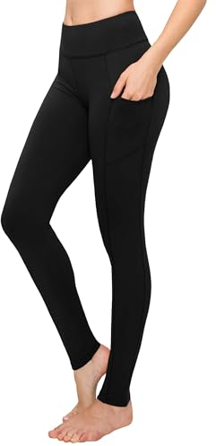 SATINA Leggings mit hoher Taille für Damen – bequem und dehnbar in vielseitigen Größen und Farben, Schwarz, Einheitsgröße