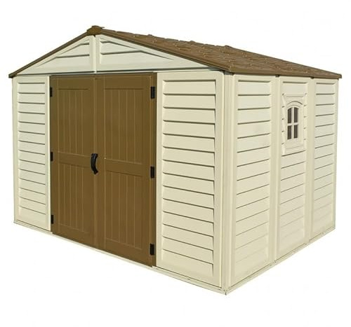 Ezooza casetta da Giardino in PVC WoodBrige Plus 325 x 240 cm Colore Beige e Marrone