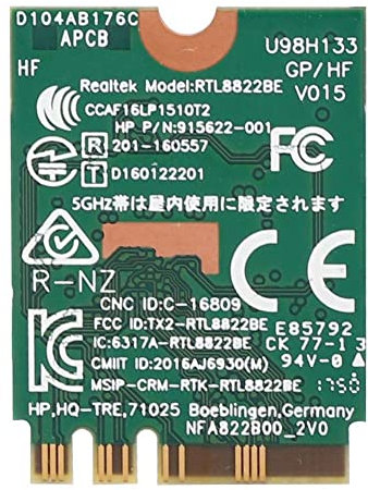 RTL8822BE Network Card, 2.4G/5G Dual Band 867Mbps M.2 2T2R Bluetooth 4.2 WIFI Card, Support 802.11a / b/g/n/ac