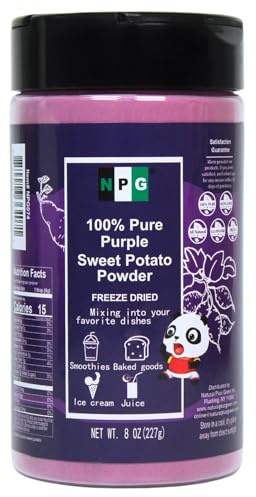 NPG 100% Pure Purple Sweet Potato Powder(Purple Yam Ube) 8 Ounces, All Natural Purple Dry Food Coloring Powder for Baking, Smoothies, Pasta, Tortillas, Vegan Gluten Free Non-GMO