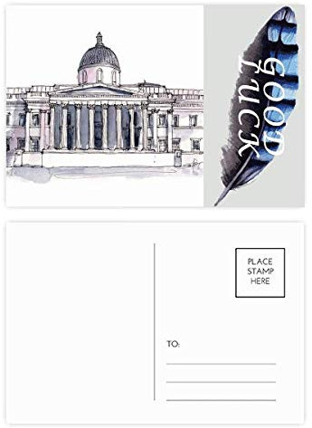 National Gallery in London Postkarten-Set mit Glücksfeder, 20 Stück