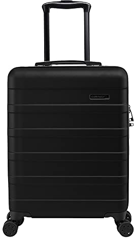 Cabin Max Anode Handgepäck Koffer 55x40x20 - Leicht, Hartschale, Handgepäck Trolley mit 4 Rädern, 3-stelliges Schloss (Farbe: Schwarz, Größe: 55x40x20cm 40L)