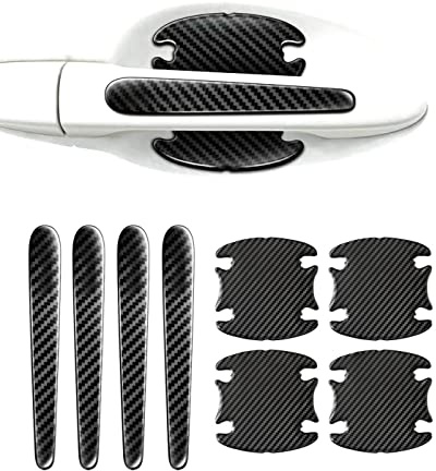 8 Stück Kohlefaser Auto Türgriff Schutzfolie für Griffmulden/Griffschalen, Lackschutzfolien-Set für Autotür-Griffmulden, Auto Türgriff Schutzfolie für Kohlefaser Autoaufkleber für Autotür-Griffmulden