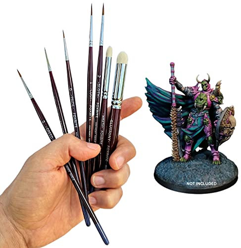 FOXBITE Kolinsky Sable Set Brushes for Miniature Painting Modeling Pieces Fine Detail Paint Brush Miniature Painting Kit Mini Paints Acrylic tabletop