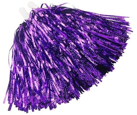 Hooshing 12 Stück lila Pompons Cheerleading Fluffy Cheer Pom Poms Squad Team Spirited Pompoms für Party Sport Tanz