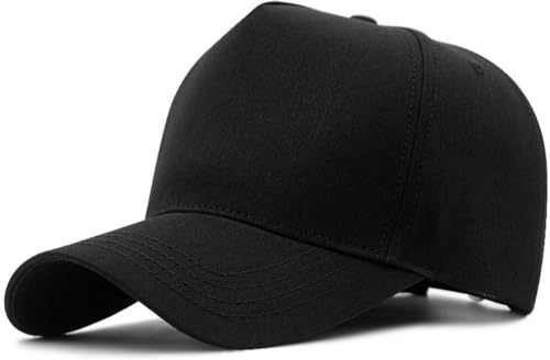 Oversize XXL Trucker Hat for Men Big Head Hats High Crown Baseball Cap Adjustable 23.6-25.6 (UK, Alpha, One Size, Black)