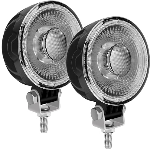 SUFEMOTEC 3 Zoll weiße LED Arbeitsscheinwerfer, 12V 24V Flutlicht LED Zusatzscheinwerfer Nebellicht für ATV LKW Boot Traktor Bagger Schlepper Gabelstapler Arbeitsleuchten