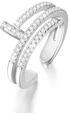 Nagel Ring Frauen,Ringe Silver Damen,Damenring Sterling Silber 925,Wasserfest,Freundschaftsringe,Partnerringe,Ideal Geschenk für Frauen Geburtstage