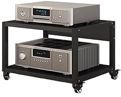 JYHHCYS Hifi Racks And Stands Audio Rack Cabinet Av Shelf, 2 3 4 5 Tier Audio Rack Tower On Wheels, Heavy Duty Audio-Video Media Stand Entertainment Stereo Components Racks (Size : H 35CM-2 tier)