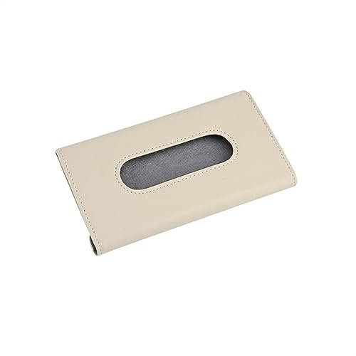 Kosmetiktücher Box Auto Tissue Box Sonnenblende Tissue Box Halter Innen Lagerung Box Dekoration for Auto Zubehör für Esszimmer Badezimmer Schlafzimmer(Beige with Clip)