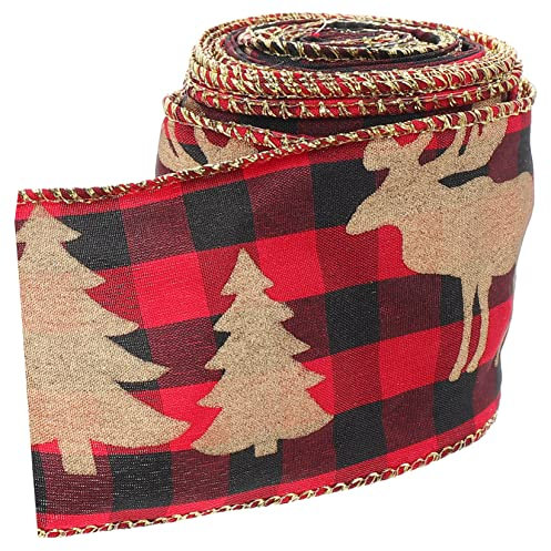 SHINEOFI Weihnachtsband Aus Leinen Festliches Selbstgemacht Bastelband Geschenkband Für Geschenkverpackung Blumendekoration Und Kuchenverzierung Farbenfroh Und Langlebig
