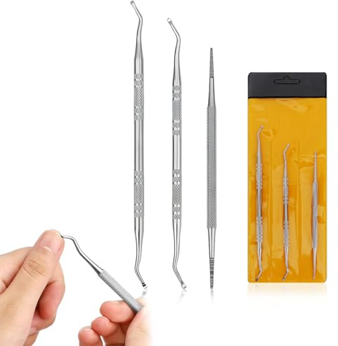 3 uñas encarnadas set pedicura,profesional de lima y levantador de uñas encarnadas para el cuidado de las uñas,levantadores de esquinas Herramientas para el cuidado uñas encarnadas pies