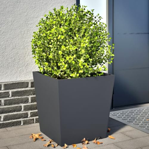 Tidyard Jardinières 2 pcs Anthracite 50x50x50 cm Acier Bac de Plantation pour Cultiver Fleurs, Plantes, Lit Surélevé Jardinière Potager pour Terrasse Balcon