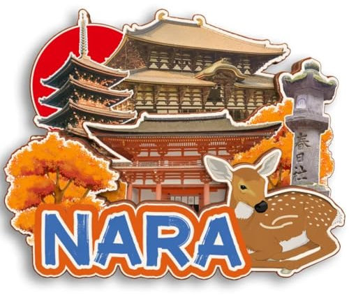 Nara Japan Aimant de réfrigérateur en bois 3D Souvenir de ville Décoration de cuisine