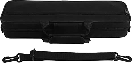 Okeeyseda Nylon Gepolsterte Flöte Tasche Carry Case Cover Schultergurt 39x7x11cm Schwarz