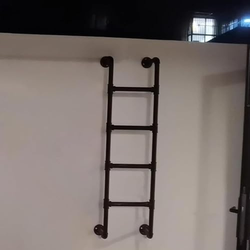 Scala di uscita dal seminterrato, scala a pioli in metallo nero, scala antincendio a parete per interni ed esterni, scala di arrampicata da 4 piedi, 5 piedi, 6 piedi, 7 piedi, 8 piedi, 9 piedi, altezz