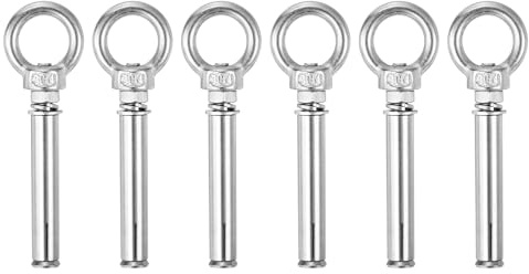 QUARKZMAN Anillo De Elevación De Expansión Perno Ojo, 6pcs M6x70mm Acero Inoxidable 304 Tornillo De Expansión Con Anillo Para Pared De Ladrillo De Hormigón