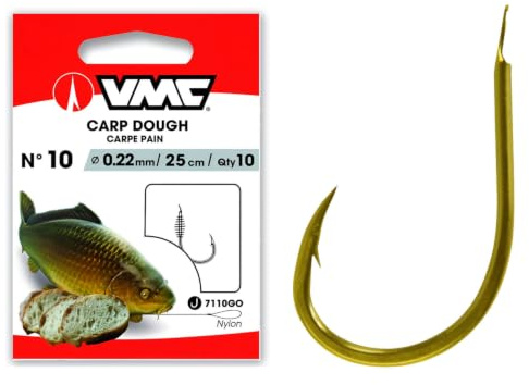 VMC Feeder Karpfenhaken 7110 Vorfachhaken 70cm - Gebundene Profi Angelhaken für Karpfen & Süßwasser, sicherer Köderhalt, VMC 7110 Feeder Haken