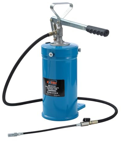 KATSU Tools Pompe à Graisse Manuelle, 5 litres, Distributeur de Graisse Portable à Main pour Véhicules et Machines – Modèle Économique (481119)
