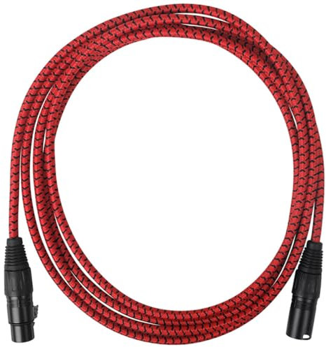 Yardwe 3m Xlr Mikrofonkabel Xlr Stecker Buchse Nylon Abs Mit Geräuschreduzierung Vielseitiges Audiokabel Für Gitarre Bass Lautsprecher Rotes Design Stabile Klare Tonübertragung