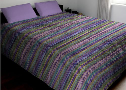 BIANCHERIAWEB Edredón de verano primaveral, 100 g/m², ligero, diseño Bahía, para cama de matrimonio, color lila